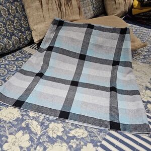 Talbots Blue and Gray Plaid Skirt